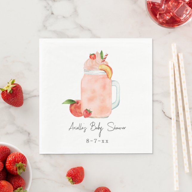 Little Peach Fruit Smoothie Girl Babydusche Serviette (Beispiel)