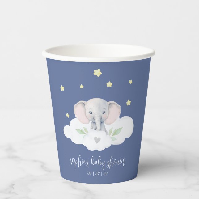 Little Peanut Baby Dusche Blue Elephant Napkins Pappbecher (Vorderseite)