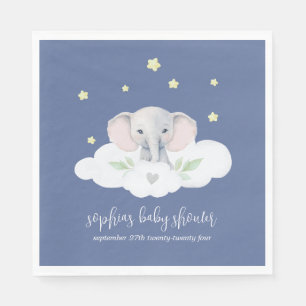 Little Peanut Baby Dusche Blue Elephant Napkins Serviette