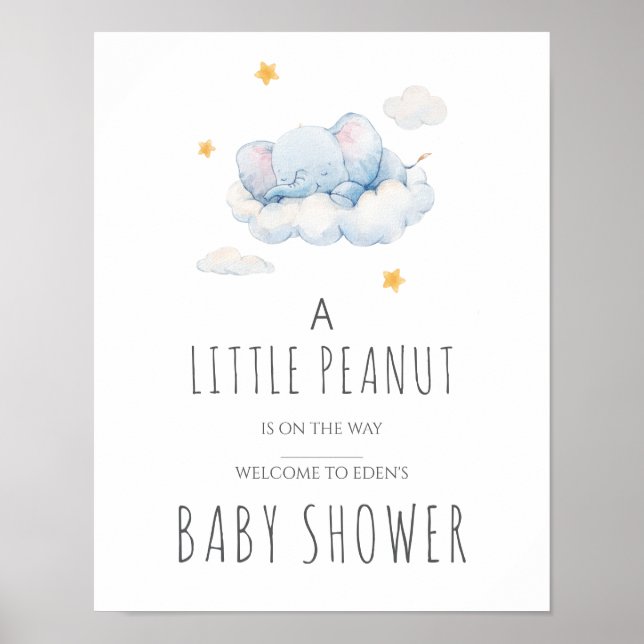 Little Peanut Baby Shower Sign - Mädchen Poster (Vorne)