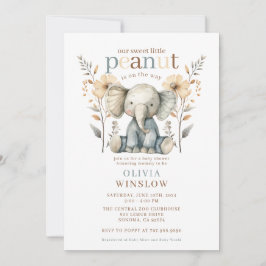 Little Peanut Blue Baby Elephant Baby Dusche Einladung