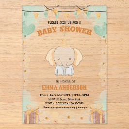 Little Peanut Dreams - Elephant Baby Shower Acryleinladungen