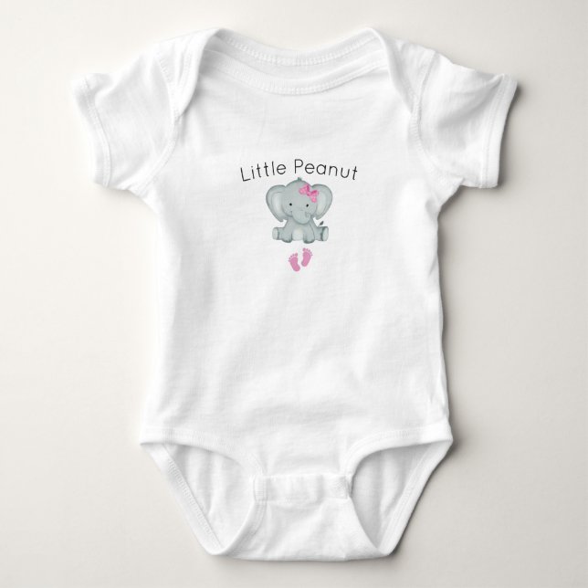 Little Peanut Elephant, Baby Girl Liebling Baby Strampler (Vorderseite)