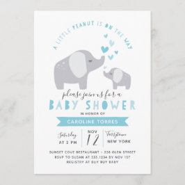 Little Peanut Elephant | Babydusche | Blau Einladung