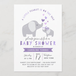 Little Peanut Elephant | Babydusche | LILA Einladung