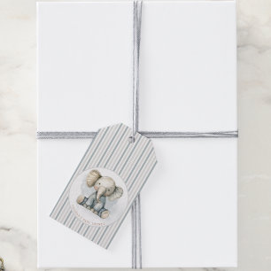 Little Peanut Elephant Blue Striping Baby Dusche Geschenkanhänger