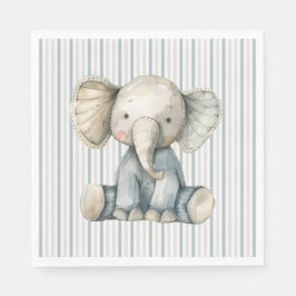 Little Peanut Elephant Blue Striping Baby Dusche Serviette