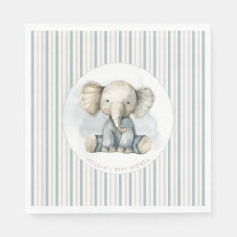 Little Peanut Elephant Blue Striping Baby Dusche Serviette