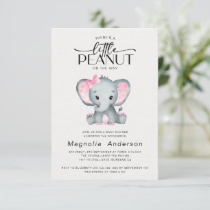 Little Peanut Pink Elephant Baby Dusche Einladung