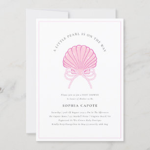 Little Pearl Baby Girl Pink Baby Dusche Einladung