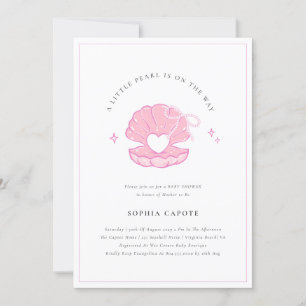 Little Pearl Baby Girl Pink Baby Dusche Einladung