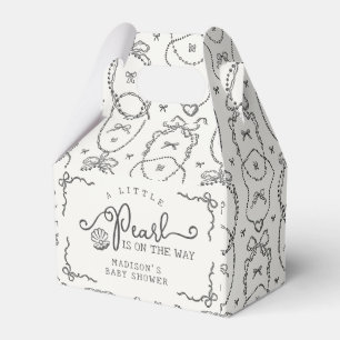 Little Pearl Black Coquette Bow Baby Dusche Geschenkschachtel