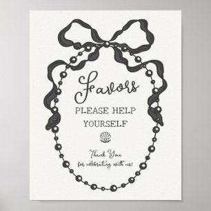 Little Pearl Black Coquette Bow Favoriten Poster