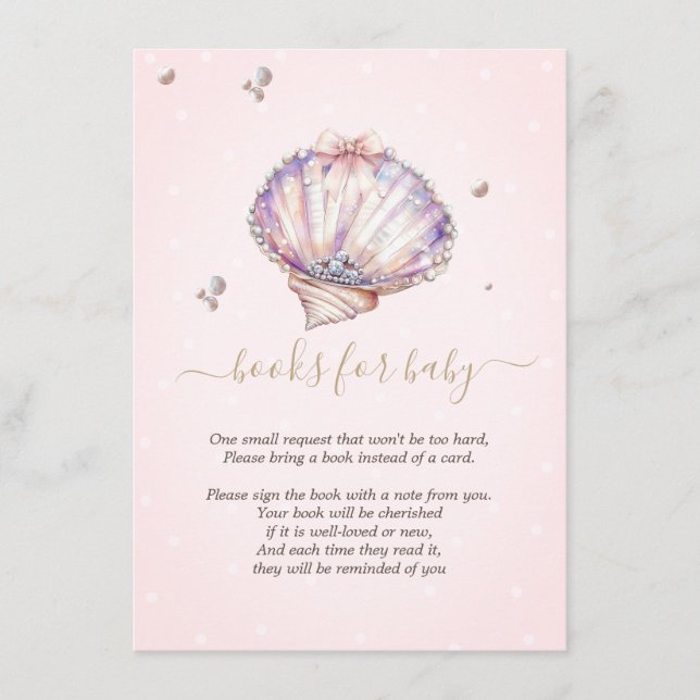 Little Pearl Seashells Diamonds Dots Baby Shower Begleitkarte (Vorderseite)