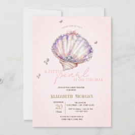 Little Pearl Seashells Diamonds Dots  Baby Shower Einladung