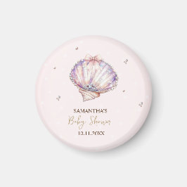 Little Pearl Seashells Diamonds Dots Baby Shower Magnet