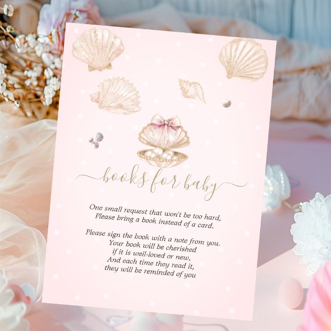 Little Pearl Seashells Dots Baby Shower Begleitkarte (Von Creator hochgeladen)