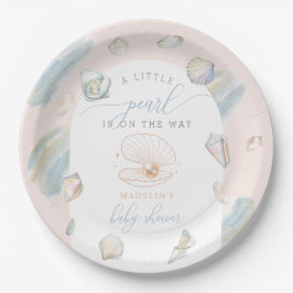 Little Pearl Seashells Ocean Beach Baby Dusche Pappteller
