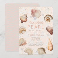 Little Pearl Seashells Pink Girl Baby Dusche