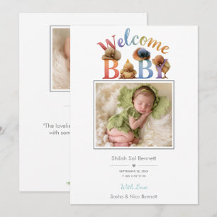 Little Peep & Co. Willkommen Baby Einladung