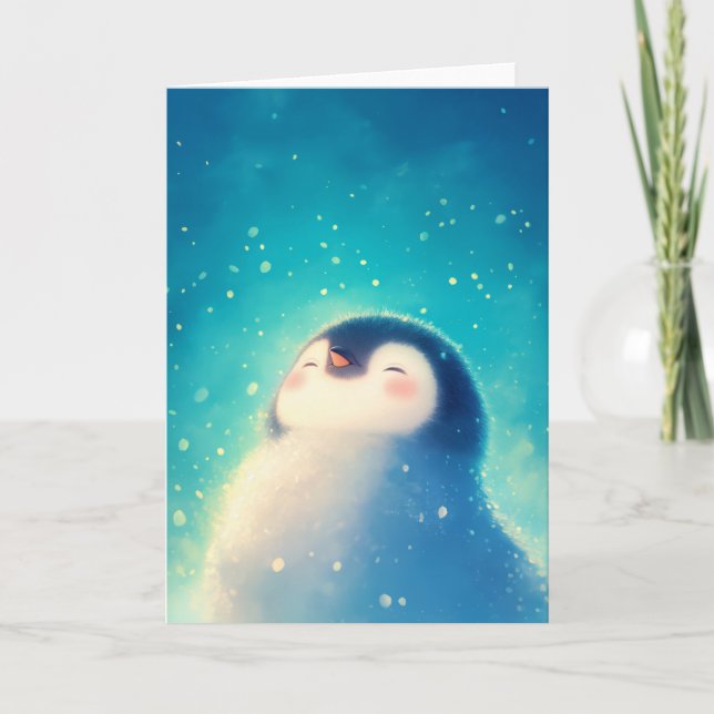 Little Penguin Chilling Karte (Vorderseite)
