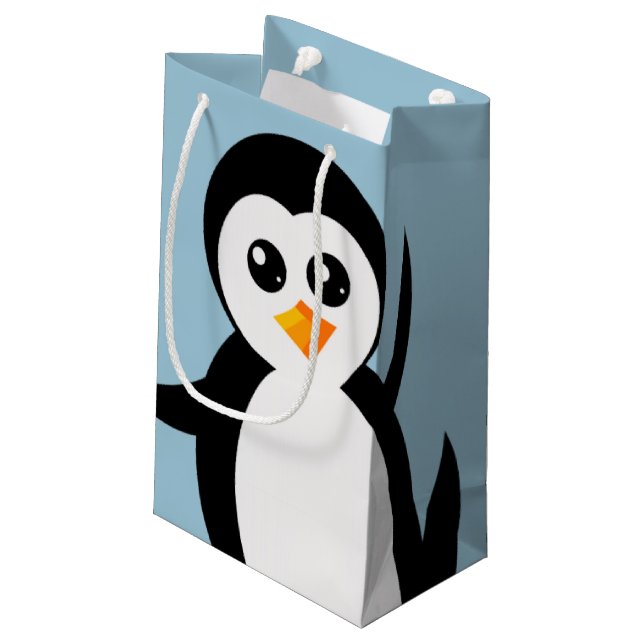 "Little Penguin" (Nah-up) Geschenktasche Kleine Geschenktüte (Rückseite Schrägansicht)