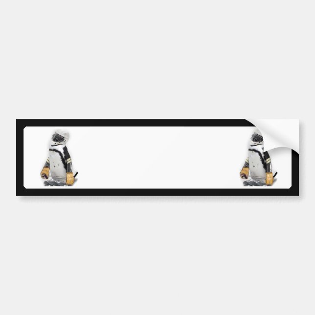 Little Penguin Wearing Hockey Gear Autoaufkleber (Vorne)