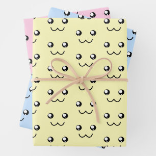 Little Pet Face Wrapping Paper Flat Sheet Set 3 Geschenkpapier Set