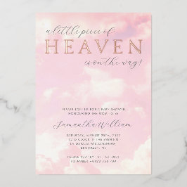 Little Piece of Heaven Clouds Girl Baby Shower Folieneinladung
