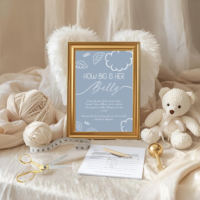 Little Piece of Heaven  How Big Is Her Belly Blue Einladung (Little Piece of Heaven How Big Is Her Belly Blue)