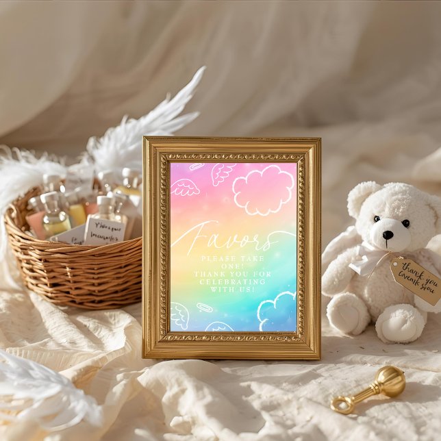 Little Piece of Heaven Rainbow Favors Table Sign   Einladung (
Little Piece of Heaven Rainbow Favors Table Sign)