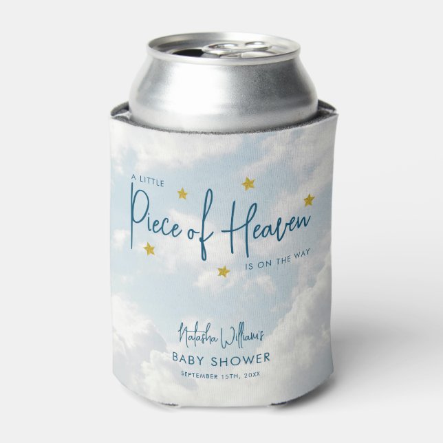 Little Piece of Heaven Sky Blue Baby Shower Dosenkühler (Kanne Vorderseite)