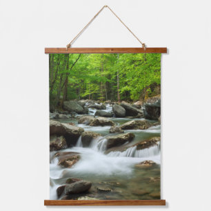 Little Pigeon River bei Greenbrier Wandteppich Mit Holzrahmen
