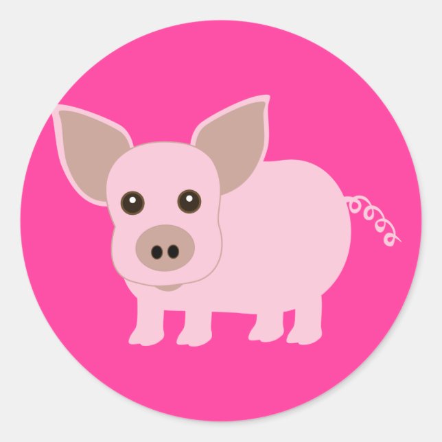 Little Piggie Runder Aufkleber (Vorderseite)