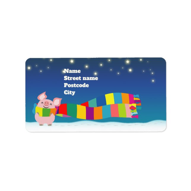 Little Pig's Christmas-Rücksendeadresse Adressaufkleber (Vorne)