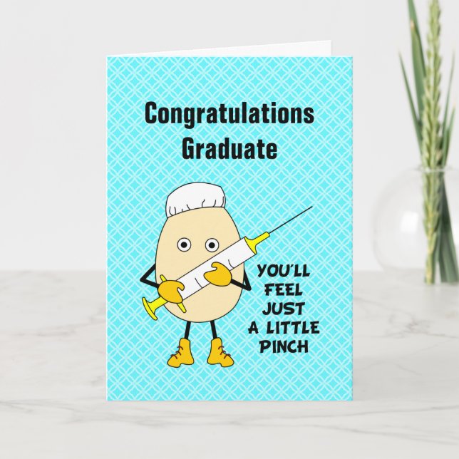 Little Pinch Egghead Nurse Abschluss Card Dankeskarte (Vorderseite)