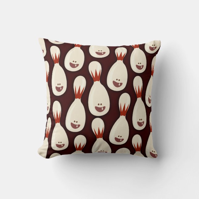 Little Pinhead Fun Bowling Zeit Cooles Muster Kissen (Vorderseite)