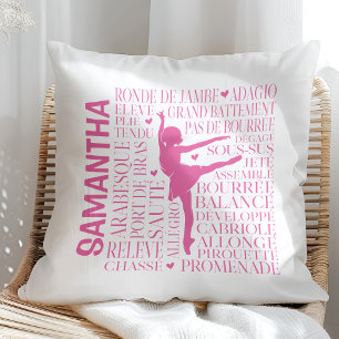 Little Pink Ballerina Typografie Kissen