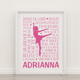 Little Pink Ballerina Typografie Poster