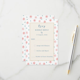 Little Pink Floral Hochzeit Einladung RSVP Karten