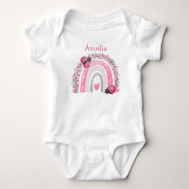 Little Pink Lady Bugs mit Rainbow Baby Bodysuit Baby Strampler