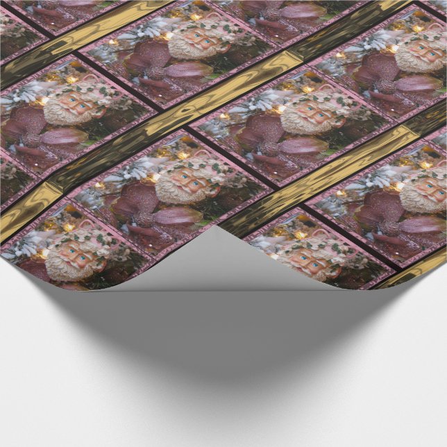 Little Pink Santa Gala 30" x 6' Geschenkpapier (Ecke)