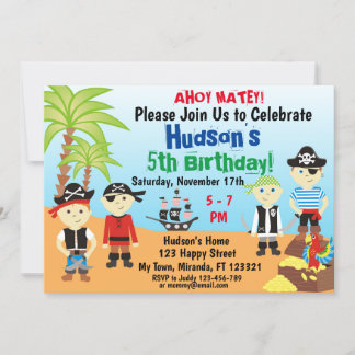 Little Pirate Boys zum Geburtstag Einladung