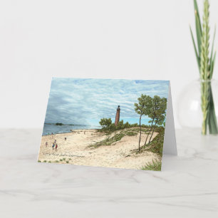 Little Point Sable Lighthouse Grußkarten Karte