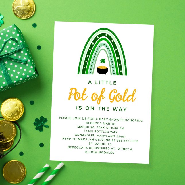 Little Pot of Gold St. Patrick's Day Baby Shower Einladung (Von Creator hochgeladen)