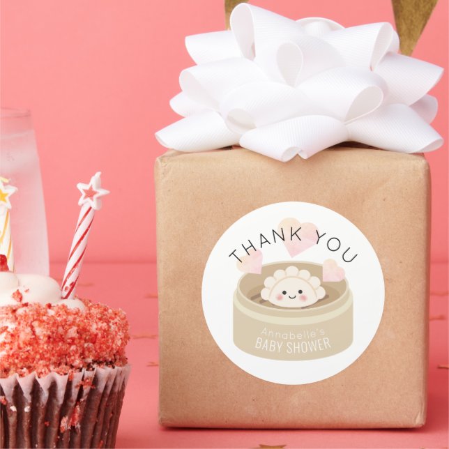Little Potsticker Baby Dusche Danke Runder Aufkleber (Party)