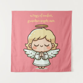 Little Praying Angel Wandteppich