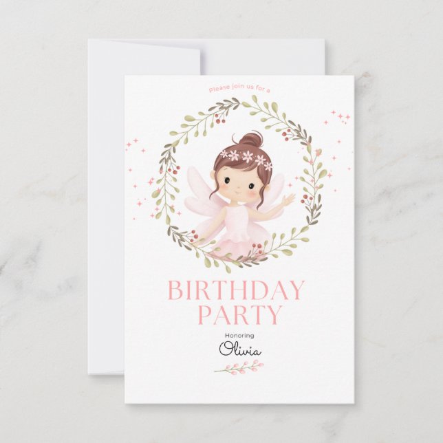 Little Pretty Ballerinas Ballet Birthday Party  Einladung (Vorderseite)