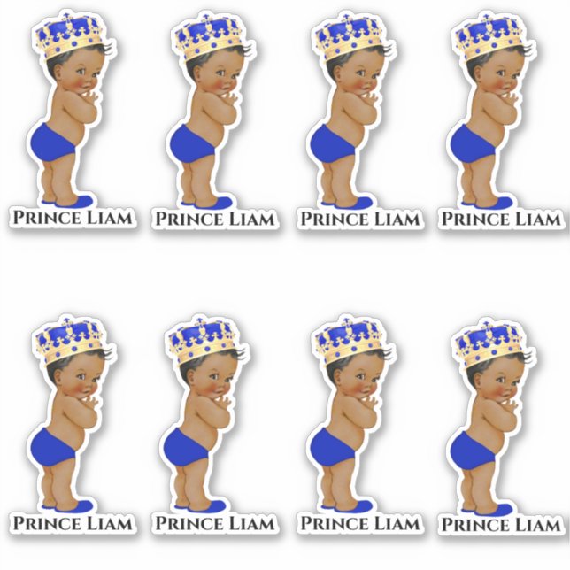 Little Prince Baby Boy Royal Blue Aufkleber (Vorderseite)