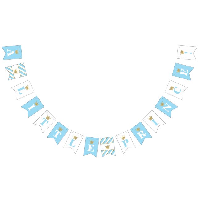 Little Prince Baby Duschbanner, Baby Blue Wimpelkette (Alle)